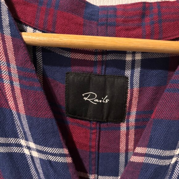 Anthropologie Rails Sloane Cropped Button Up Tie Front Blouse - Picture 3 of 7